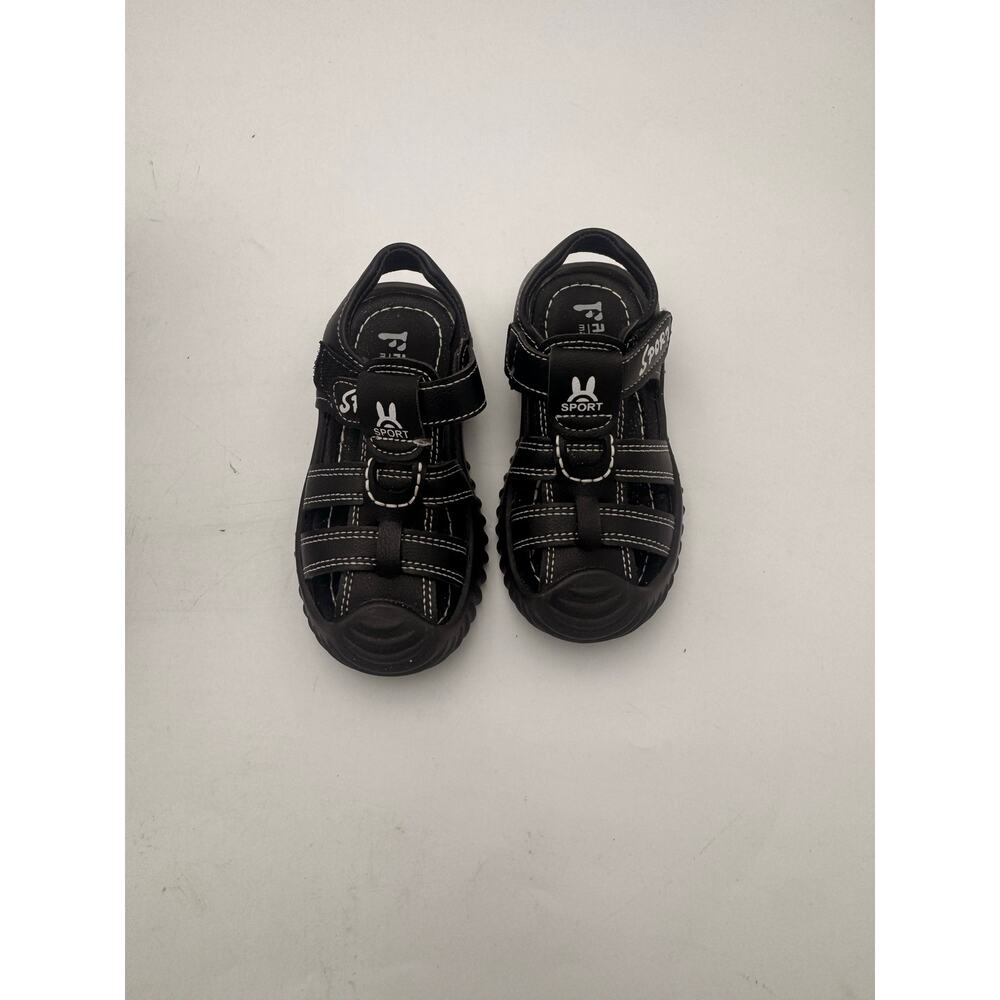 Boys Black Closed-Toe Sandals – Adjustable Strap Outdoor Casual Shoes‎ Boys 9